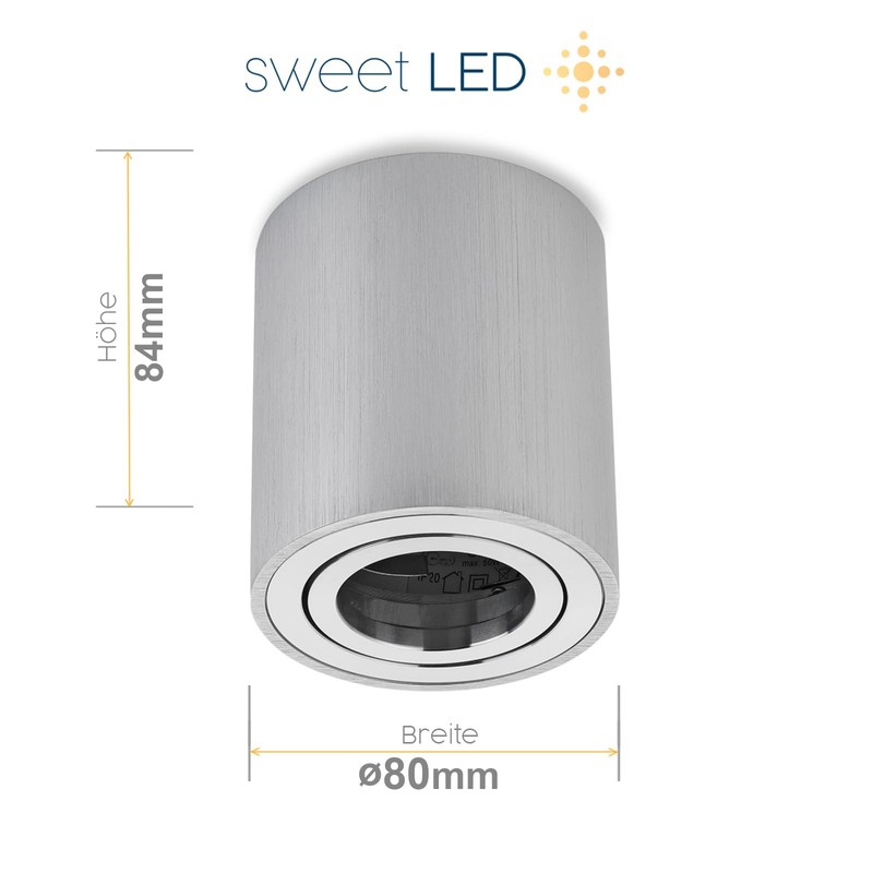 Sweet-LED Surface Light Round Square Includes GU10 5W 450 Lumen