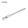 sourcing map 10pcs T15 Security Torx Bit 1/4" Hex Shank