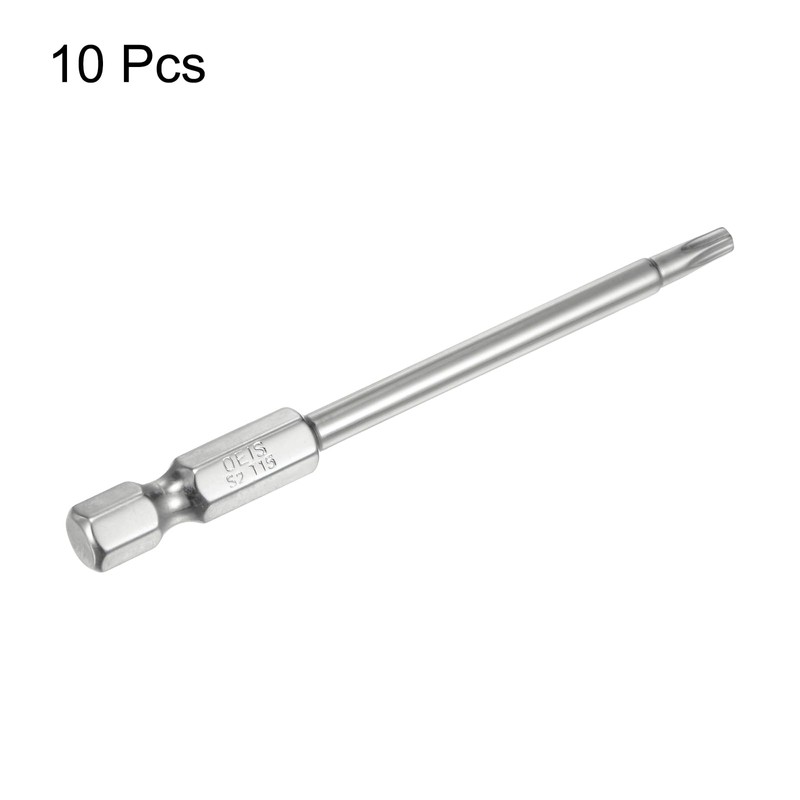 sourcing map 10pcs T15 Security Torx Bit 1/4" Hex Shank
