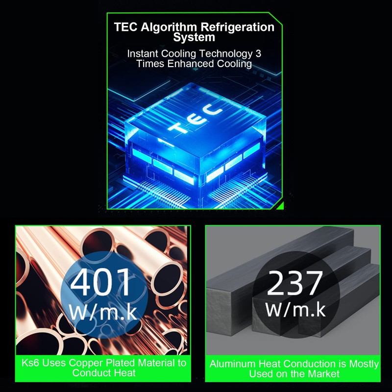 Phone Cooler, Cellphone Radiator Phone Cooling Fan Intelligent Temperature Control