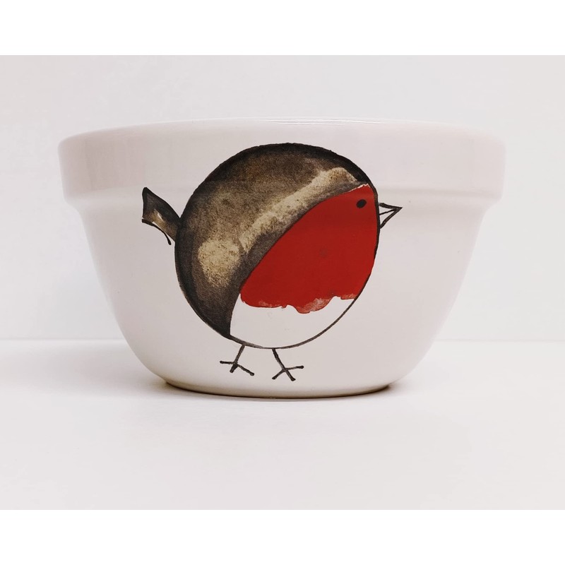 Rainbow Decors Simply Red Fat Robin Christmas Pudding Ceramic Decorated