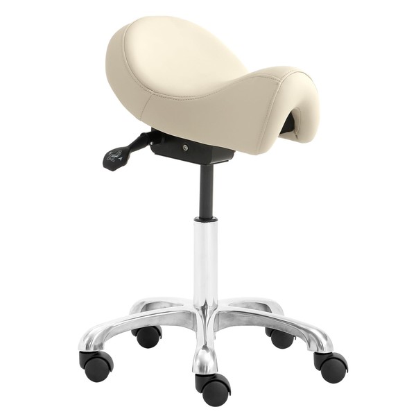 Eognyzie Saddle Stool with Wheels, Height Adjustable Ergonomic Rolling Saddle