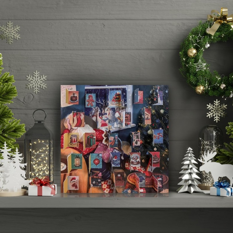 Traditional Advent Calendar Sleeping Santa Christmas Advent Calendar Gift Idea