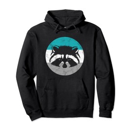 Raccoon Retro Gift For Men or Boys Pullover Hoodie