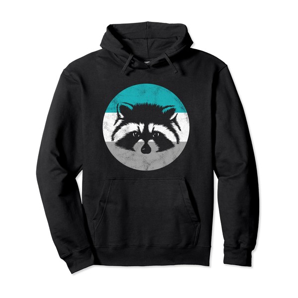 Raccoon Retro Gift For Men or Boys Pullover Hoodie
