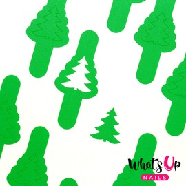 Whats Up Nails - Pine Tree Vinyl Stencils for Christmas Nail Art Design (1 Sheet, 20 Stencils)