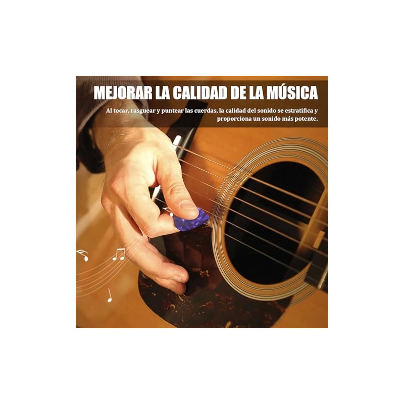 60pcs Púas para Guitarra, Accesorios para Guitarra, con Cejilla y