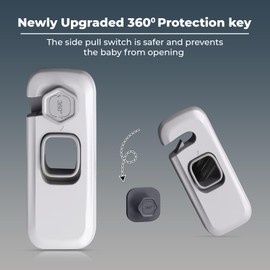 6-Pack Child Proof Refrigerator Lock, Cabinet Locks Baby Proofing, Fridge Locks for Kids with Self Adhesive Latches, Child Safety Locks for Doors, Drawers, Oven, Dishwasher, RV Refrigerator (Grey)