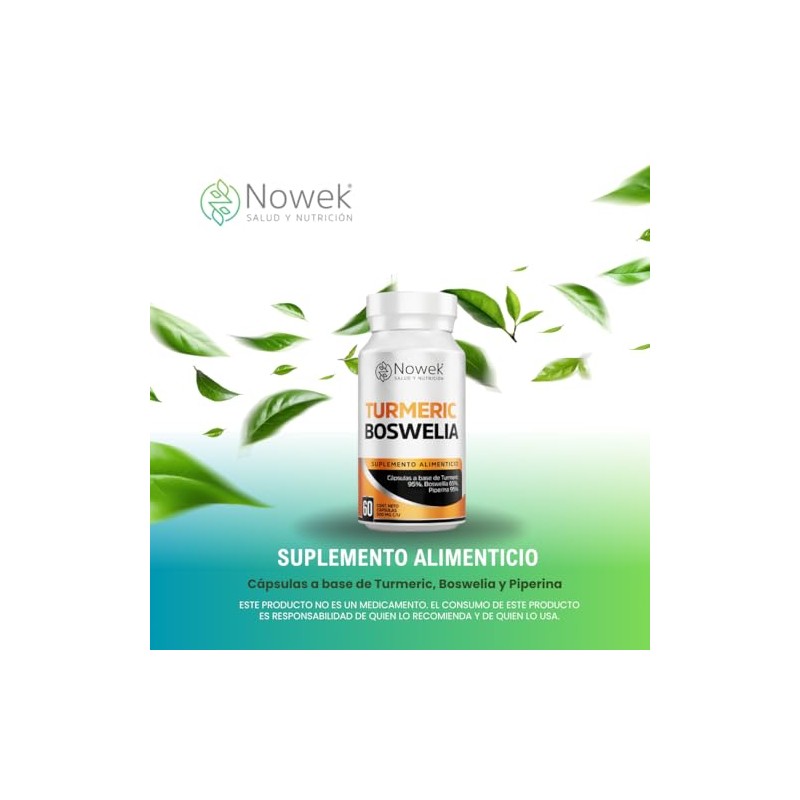 Nowek | Cúrcuma + Boswellia | 60 Cápsulas | Suplemento
