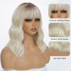 Amarlis Ombre Blonde Curly Bob Wig with Bangs for Women