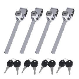 Amindz 4 Pieces Sliding Glass Door Locks Cabinet Lock with Key Zinc Alloy Terrarium Lock Display Cabinet Lock Sliding Door Lock
