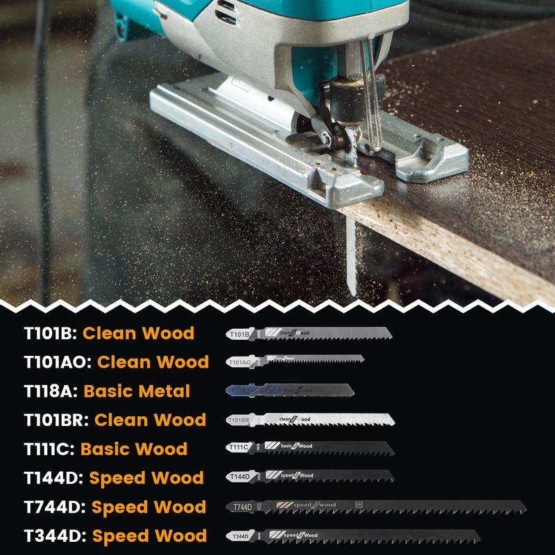 35-Piece Professional Jigsaw Blades Set, 8 Models Saw Blades, Jigsaw,