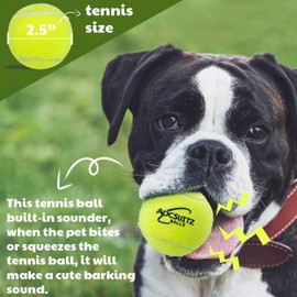 ADCSUITZ Dog Tennis Balls - 12 Pack 2.5" Squeak Interactive Toy Balls Squeak - Suit for Traning, Exercise, Playing - for Small Medium Large Dogs