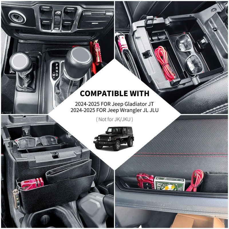 Center Console Organizer Fit for 2024 2025 Jeep Wrangler JL