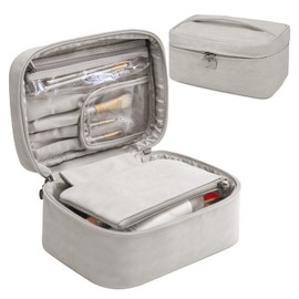 Bolsa de Maquillaje 2 Piezas de CosméTicos Impermeable Bolsa Viaje de Cuero PortáTil Organizador Bolsa de Cepillo Multifuncional Para Mujeres Niñas