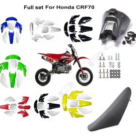 Unbranded Plastics Fairing Kit Tank Seat Bolts For Honda CRF70 XR70 Dirt Pit Bike 140c 125 - Green&White