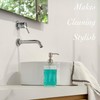 JASAI 18 Oz Embossed Clear Glass Soap Dispenser with Rust