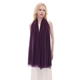 RIIQIICHY Scarf for Women Lightweight Solid Color Long Fashion Gauze Scarves Purple Shawl Wrap