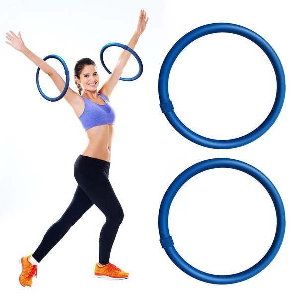 Mini Hula for Arms, FGJCJ 2-Piece Set, Arm Hula Hoop for Arms, Mini Hula Set with Thick Foam, Waterproof Hula Hoop for Training Arm and Neck Muscles (Blue, 400 g/piece)