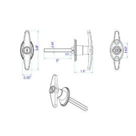 M LOCK 2 SETS 6" BlackT Handle Door Lock Replacement shed gate WHOLE SET 1822