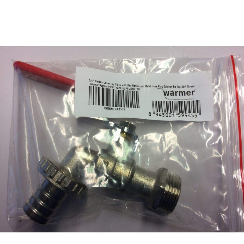 Wärmer System 3/4" Garden Lever Tap Valve with Red Handle