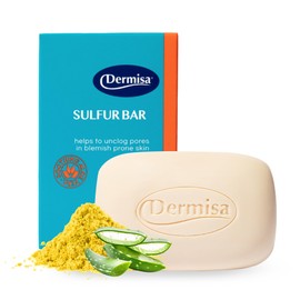 Dermisa Sulfur Bar with Aloe Vera | Helps to Cleanse Oily Acne-Prone Skin and Unclog Pores | Contains Sulfur + Aloe Vera | No Parabens, No Animal Testing | 3 oz | Pack of 1