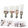 FRCOLOR Practical Haircut Styling Oil Comb 4pcs Retro Pattern Steel