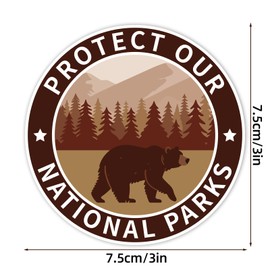 10pcs Protect Our National Parks Stickers, Round Shape National Parks Protection Resist Stickers Classic Park Entrance Sign Water Bottles Decal for Outdoor Hikers and Campers