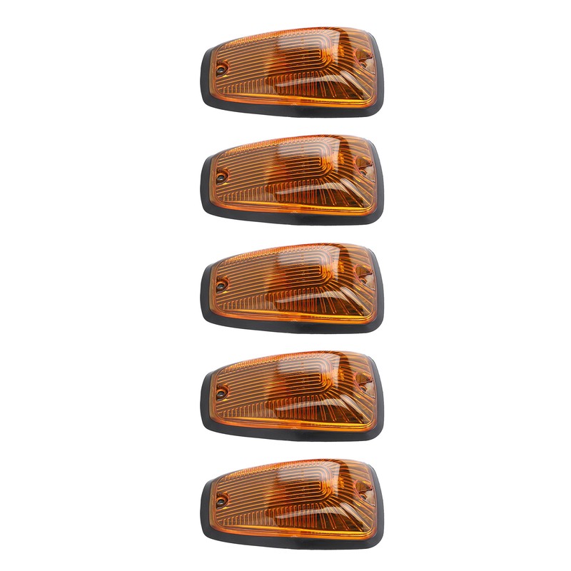 5Pcs Cab Marker Light Weatherproof Amber Teardrop Cab Top Running