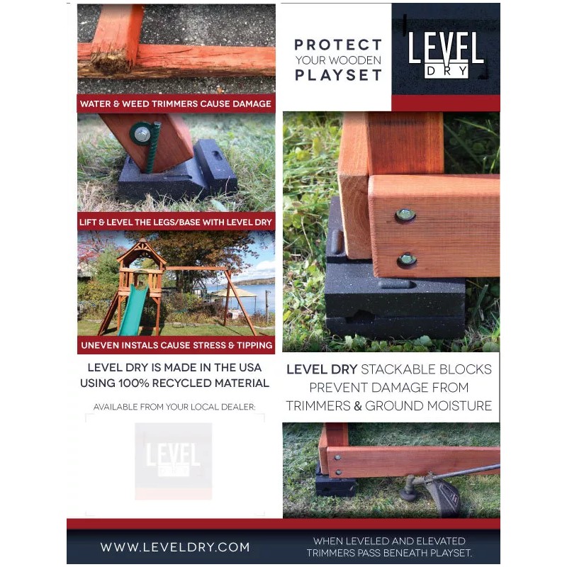 leveldry.com Small Level Dry BLocks sold seperately Protect your swingset