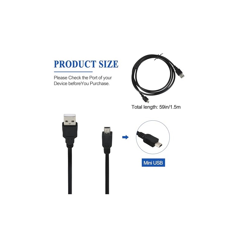 5 FT USB Power and Data Cable for Texas Instruments