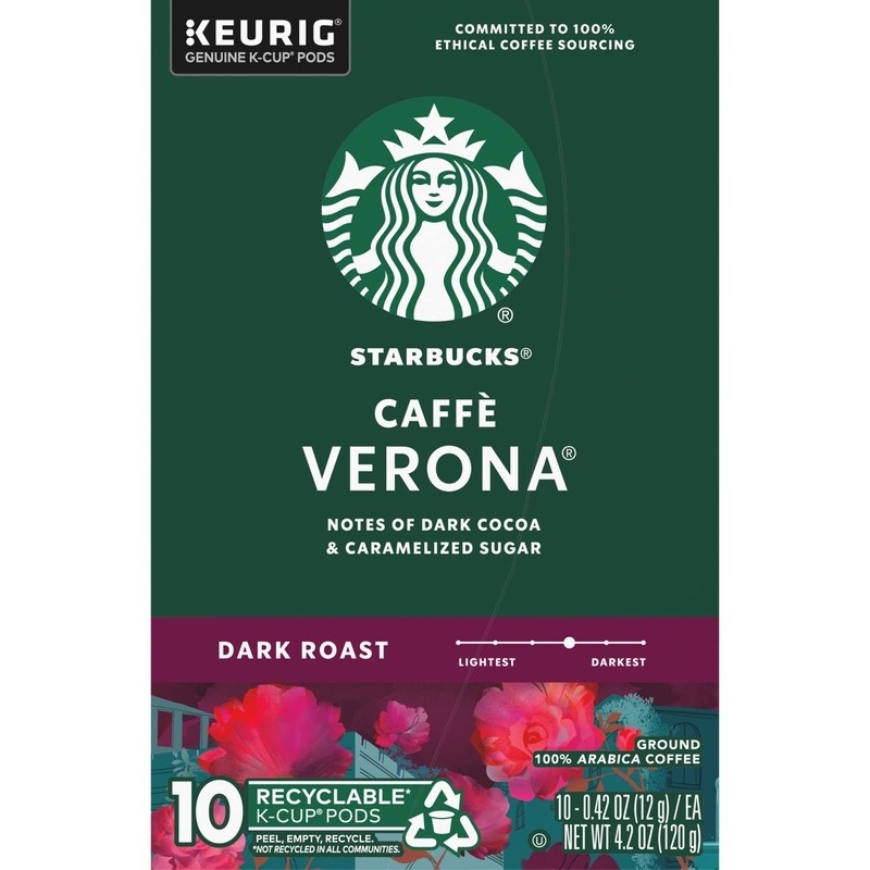 Starbucks Coffee K-Cup Pods, Caffè Verona, Dark Roast Coffee with