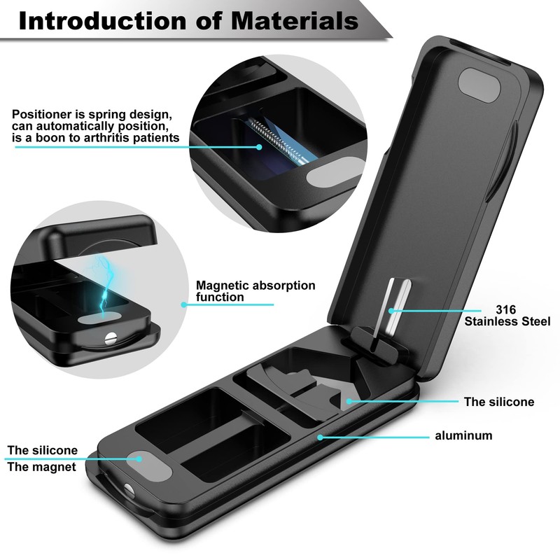JEINAPA Pill Cutter with Auto Centering Device, Aluminum Pill Splitter