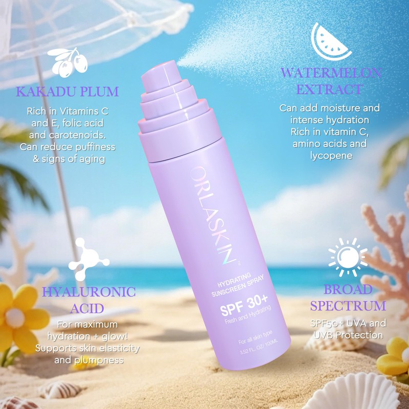 ORLASKIN Hawaiian Sunscreen Spray SPF 30-Waterproof Body & Face Sunscreen
