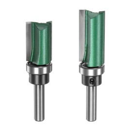 sourcing map Pattern Flush Trim Router Bit 0.3" Shank 0.63" Cutting Dia 1.2",1.5" Cutting Length Precise Cutting Milling Cutter Tool with Bearings for Woodworking, Dark Green