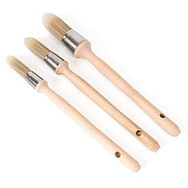 Herramienta de pintura de recorte, 3 paquetes con 0.6 pulgadas, 0.75 pulgadas, pinceles de pintura pequeños de 1 pulgada para paredes, retoque, herramienta de pintura de bordes, pincel redondo para bordes de pared de casa, pinceles de pintura para recortar