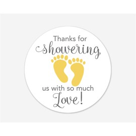 40ct, Baby Shower Stickers, Thanks for Showering us, Girl Boy and Gender Neutral Shower Stickers (#681-1-YL)