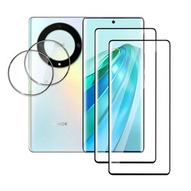 QZJinch [2+2 Pack Screen Protector for HonorMagic 5 Lite,Fingerprint ID Compatible,3D Full Screen Protection,Scratch Resistant,HD Clear，Case Friendly