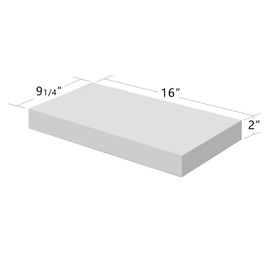 WELLAND 16 inch White Mission Floating Shelves for Wall, Bathroom Wall Mount Shelves, Wood Modern Display Shelves, Book Shelves,for Bedroom,Living Room and Kitchen