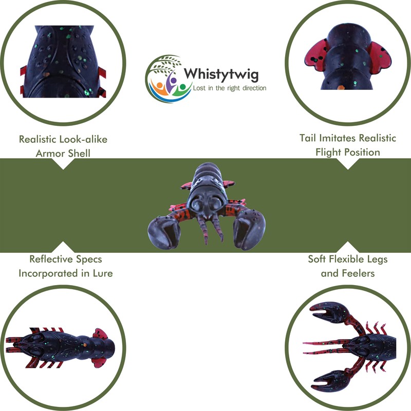 5cm Natural Lifelike Yabby, Soft Crayfish Fishing Lures with Realistic
