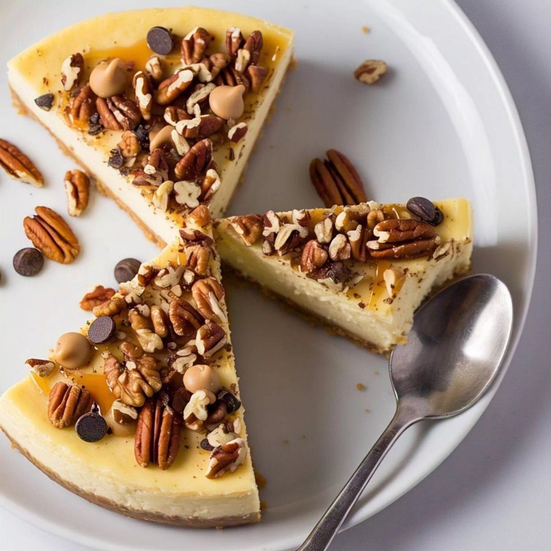 ANDY ANAND CHOCOLATIER Turtle Cheesecake 9" with Chocolate Chip &