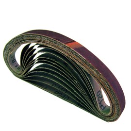 10 Piece HKB Fabric Sanding Belts 13 x 457 mm Grain Each 2 x 40, 60, 80, 120, 240 Black and Decker Power File Professional Quality for Multiple Surfaces, Fine and streak-free Sanding, Universal Use, Item No. 10847