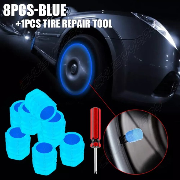 CHUSYYRAY Car Tire Valve Cap Luminous Vehicle Wheel Prank Dust