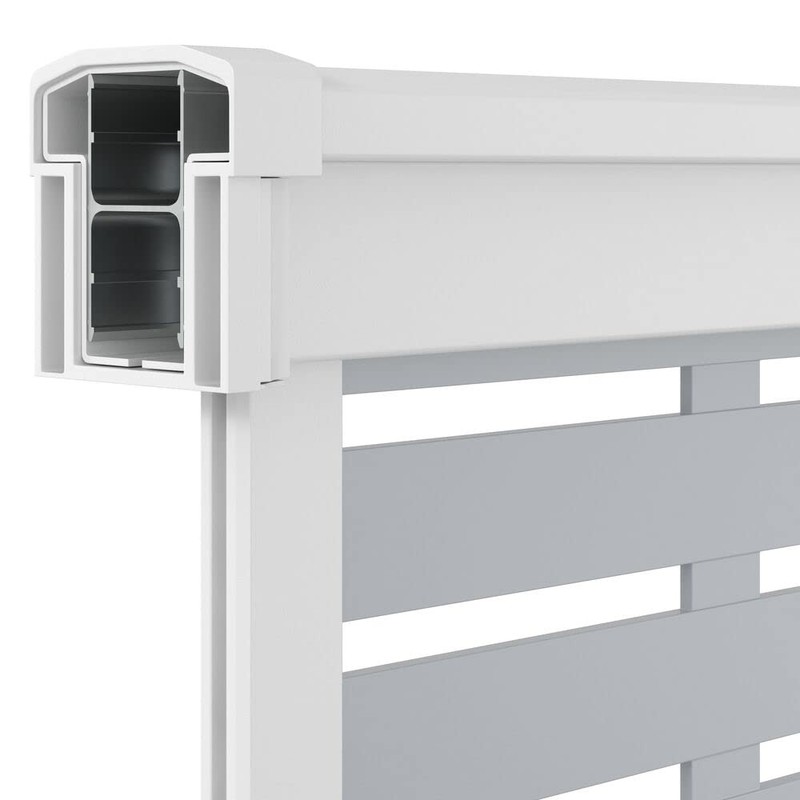 6'x36 T-Top Vinyl Rail for Decorative Screen Panel Infill, White