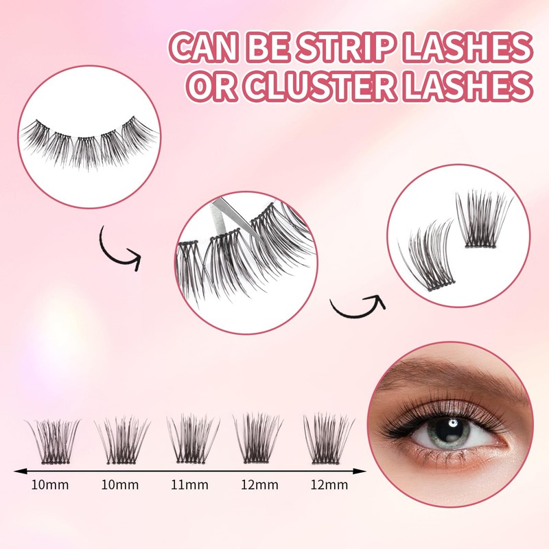 Natural Clear Band False Eyelashes Wispy Faux Mink Lashes Cat
