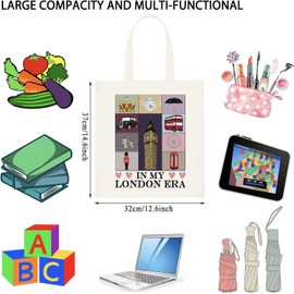 JTOUK London Vacation Gift In My London Era London Themed Tote Bag for Travelers (London Era Tote EU)