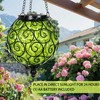 Naboher Solar Hanging Lantern Outdoor Garden Lights, Round Glass and