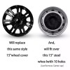 Unbranded 15 Inch Black Wheel Covers Snap On Full Hub