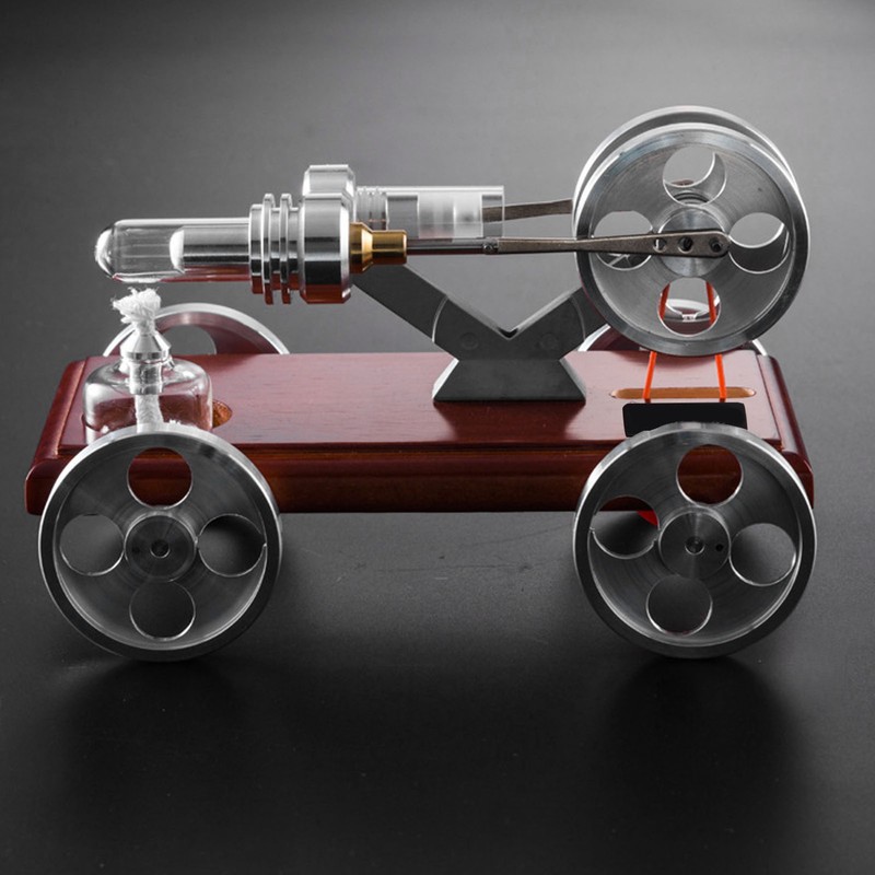 Metal Stirling Engine Model Car Toy Kit Aluminum Alloy Science