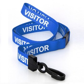 CKB Ltd® 10x Blue VISITOR LANYARDS Breakaway Safety Lanyard Neck Strap Swivel Metal Clip For ID Card Holder - Pull Quick Release Design